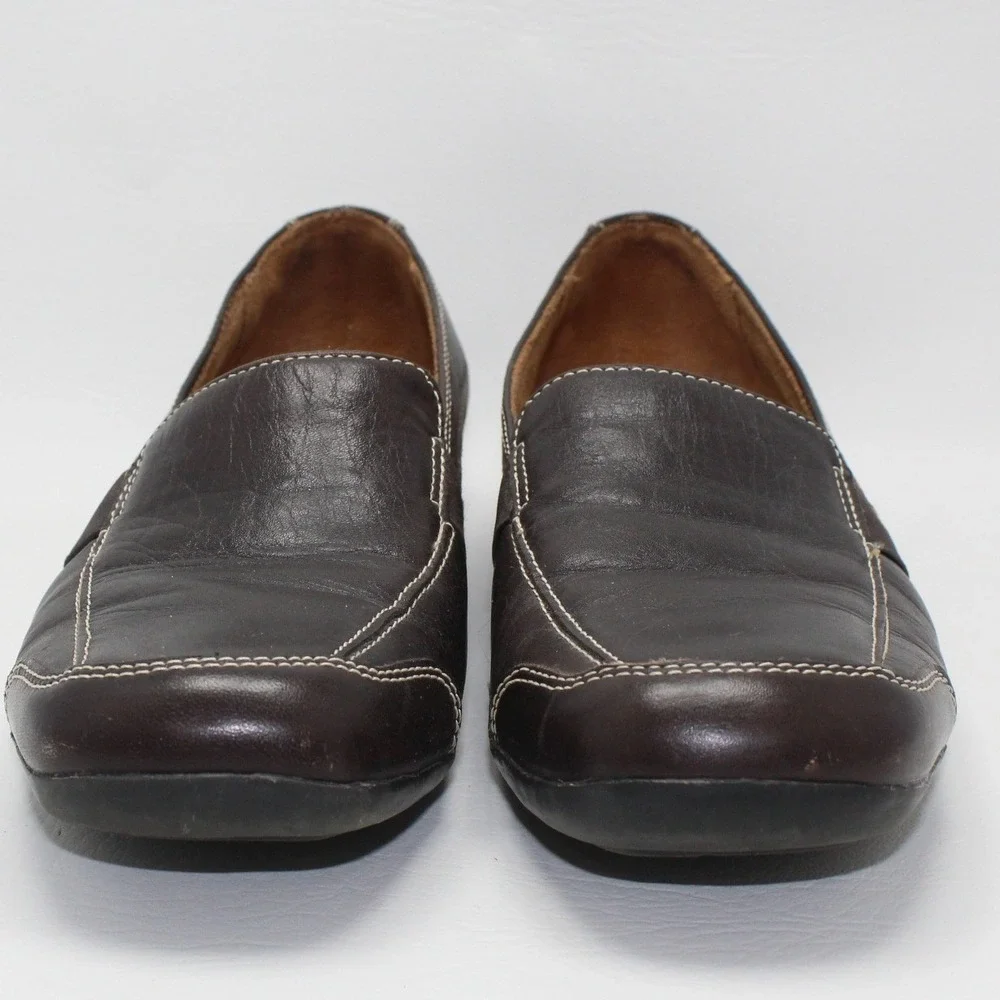 Natural Soul by Naturalizer Camelia Oxbrown Leather Loafers Slip On Shoes W/9.5M